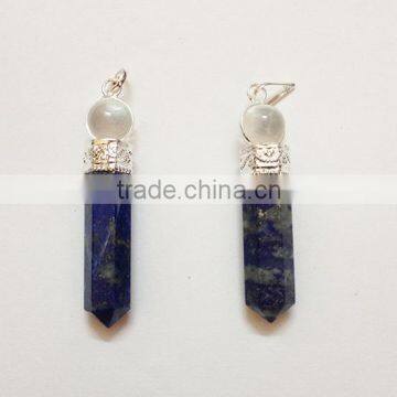 Lapis Lazuli 2Pc Cap Pencil Pendants | INDIAN healing jewelry Wholesale