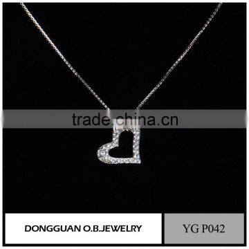 2016 Fashion Zircon Simple Designs Love Heart Jewelry Necklaces Wholesale