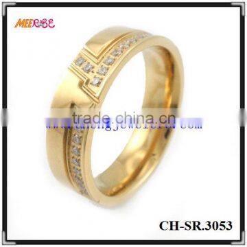 18k gold stainless steel comfort fit ring designs for men with diamond inlay