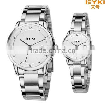 Stainless steel quartz watch with calendar
