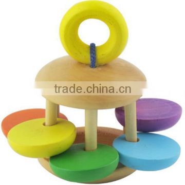 Montessori beech wood educational toys for flower baby rattles