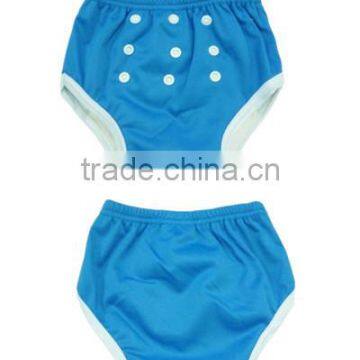 solid blue color polyester PUL baby training pants