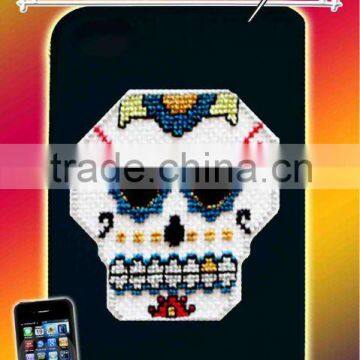 Diy iphone cover cross stitch Mex Skull iphone stitch