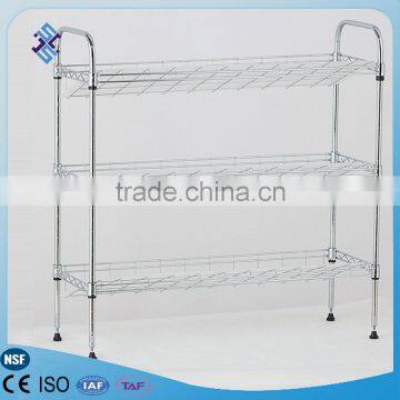 metal steel wire l-shaped shoe rack