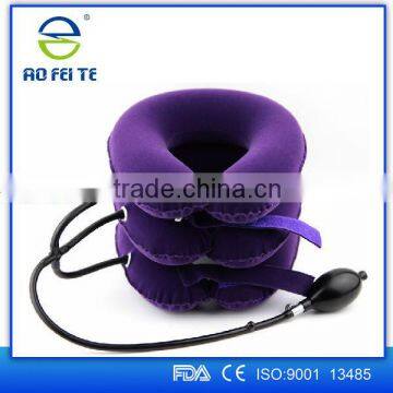 Soft Inflatable Neck Collar Neck Pain Relief Cervical Traction Device with full flannel covers