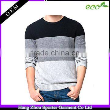 16FZSW01 contrast colour wool man sweater for winter