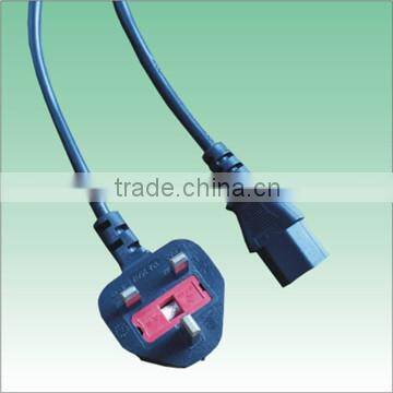 UK 3pin BS power plug to c13 connector power cord