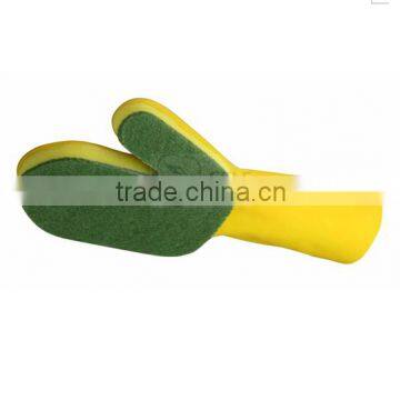 Kitchen Sponge Scourer With Latex Glove