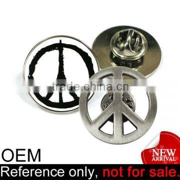 promotion fashion metal custom cheap souvenir eiffel tower peace sign pin