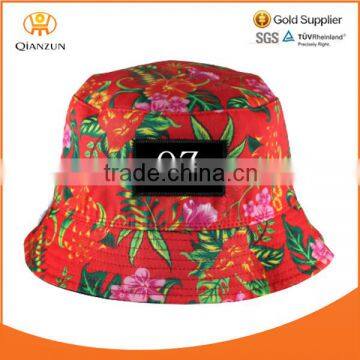 2014 streetwear flower bucket hat wholesale custom floral print bucket hat