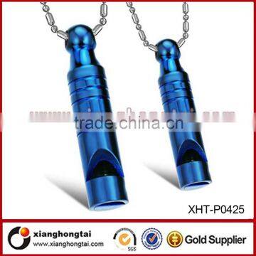New Arrival Jewelry Stainless Steel Blue Whistle Necklace for Couples photo-2