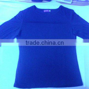 Long Sleeve Shirt Crew Neck Timeless Piece Blend Black and White T-SM83 photo-4