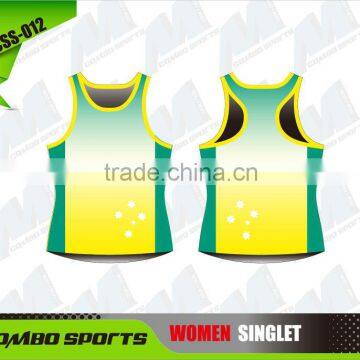 Custom printing women fitted singlet