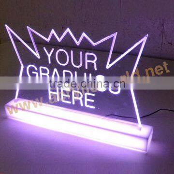 Custom desk top acrylic sign holder led