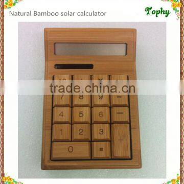 Eco-Friendly natural bamboo wood solar calculators with cheap price