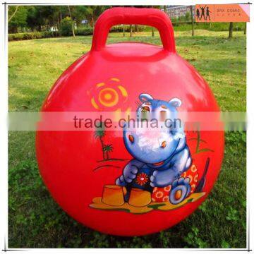 custom sticker red hopper bounce ball,custom design hopper ball with handle,OEM plastic ball toys China factory