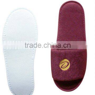 red Terry open toe slipper