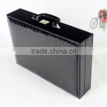 Factory Wholesale Custom High-grade PU Leather 24 Slots Watches Boxes, Fashion Black Storage Box photo-4