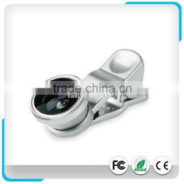 Universal 4in1 Clip Lens Kit:180Degree Fisheye+0.65X Wide-angle+Macro+CPL Lens For Mobilephones/Tablets