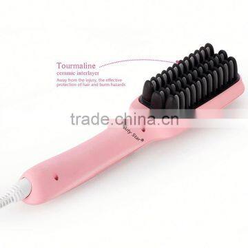 Factory Wholesale Anion LCD Electric Brush That Straightens Hair photo-2