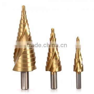 COLEMETER 3pcs High Speed Steel He Shank Spiral Step Drill Bits Set 4-32 4-20 4-12