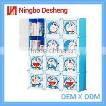 Fashion Doraemon kids plastic bookshelf