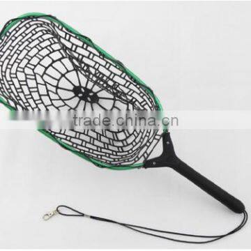 Aluminum fly fishing tackle, rubber handle fishing landing net