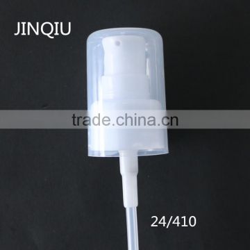 all white cosmetic cream pump ,24/410 white cream dispenser,white lotion pump with cap