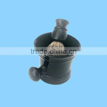 Classical Hair Brush Black Ceramic Shaving Mug Bowl