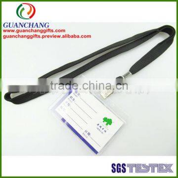 polyester tube lanyard with plastic card holder