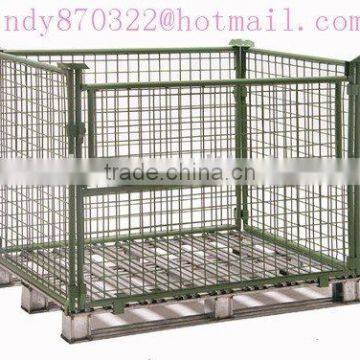 wire mesh pallet container(collapsible stroage cage)