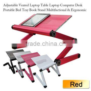 Adjustable Vented Laptop Table Laptop Computer Desk Portable Bed Tray Book Stand Computer Desk portable laptop table 17'