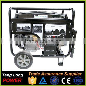 AC Single Phase 6kva 15hp gasoline generator air cooled For Sale