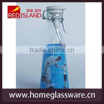 Sealed Glass Milk Bottle With the Ceramic Lid and Wire Clip photo-5