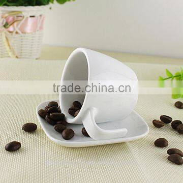 Chine Suppliers Customized Logo White Ceramic Espresso Cups Set
