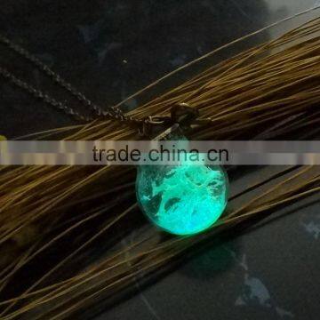 Silver Chain Glass Glowing Pendant Neckalce Glow in the Dark Cross Necklaces photo-6