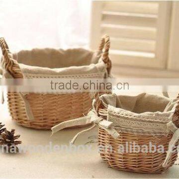 Pure Handmade Wicker Basket With Two Handles photo-2