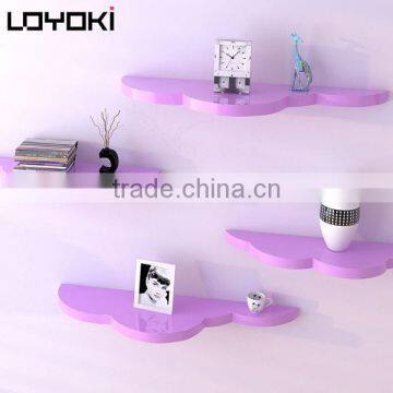 Lovely Design Cloud Shape Floating Shelves Small Adjustable Wall Mounted Shelving for Home Decor photo-2