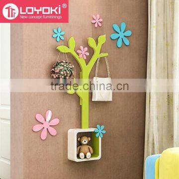 Eco-friendly Tree Shape DIY Coat Clothes Rack Wooden Coat Hanger Wall Mounted Coat Rack photo-3