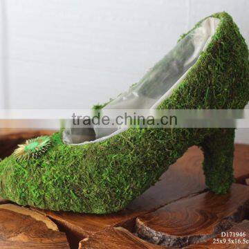 Botanical moss shoes succulent planter