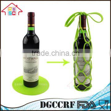 NBRSC Portable Silicone Flexible Win Beer Bottle Can Holder Mesh Bag Desk Mat Placemat photo-3