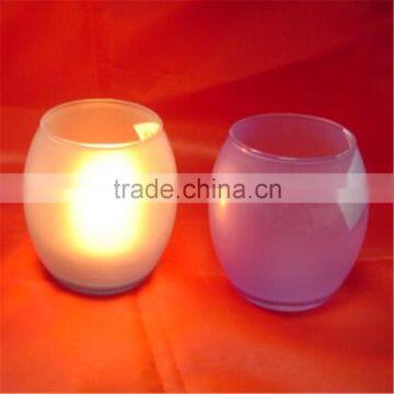 Egg Shape Round Glass Candle Holder/clear Round Holder photo-2