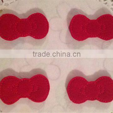 China supplier new products cute red bow pattern polyester embellishment felt applique designs for hair clip headband scrapbook