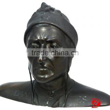 Bronze Dante bust statues home decoration