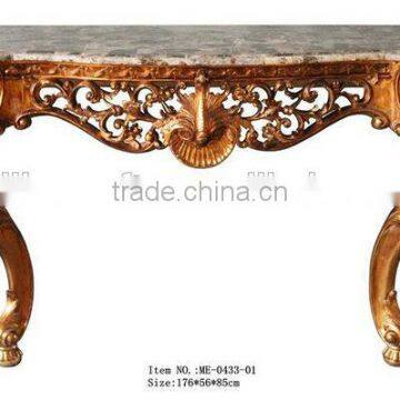 Baroque Style Furniture Console Table With Marble Top For Living Room Decoration photo-4