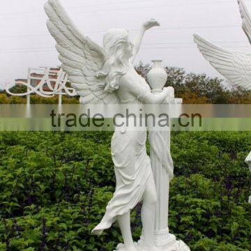 Outdoor Garden Sculpture Life Size Female Marble Angel Statue photo-2