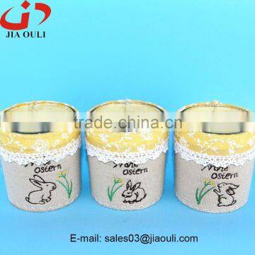 Unique Design With Non Woven Fabric Cover Glass Cup Planter, Nursery Pot photo-5