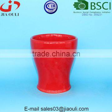 Home and Garden Decorations Plant Pots Red Ceramic Vase With White Interlocking Hearts photo-4