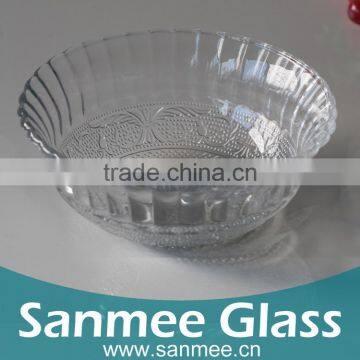 High Quality Clear Glass Bowl with Decorative Pattern