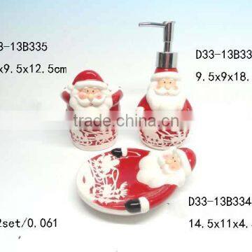 Santa Claus shaped ceramic bathroom set for Christmas